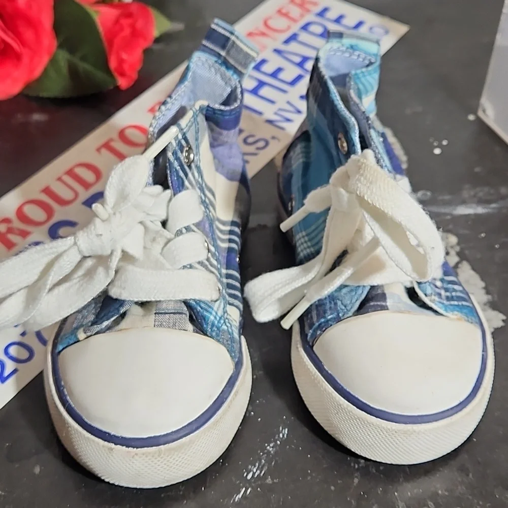 POLO Embroidered Hi Top Sneakers 5 Blue